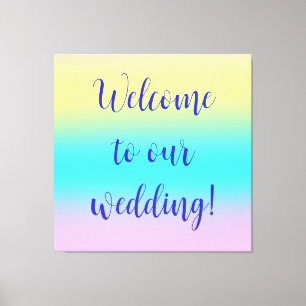 Impressão Em Tela Casamento de Gradiente Grande Pastel Rainbow