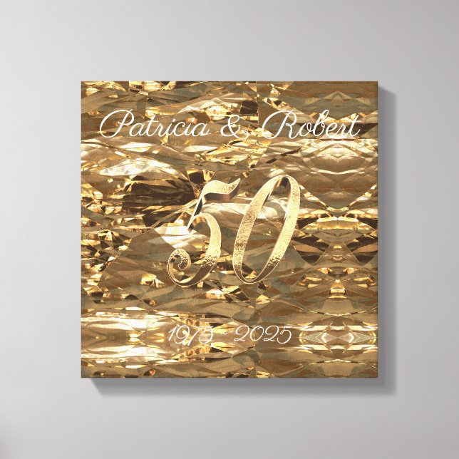 Impressão Em Tela Casamento de Ouro de aniversário de 50 anos (Frente)