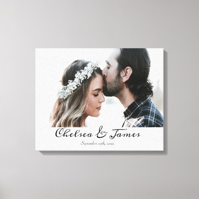 Impressão Em Tela Casamento de Script Personalizado de Caligrafia (Frente)