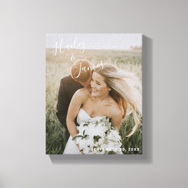 Impressão Em Tela Casamento Moderno de Foto Elegante (Frente)