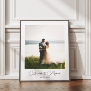 Impressão Em Tela Casamento Personalizado De Fotografias De Script E