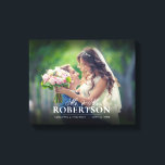 Impressão Em Tela Casamento Personalizado de Script Elegante<br><div class="desc">Adicione sua foto de casamento a esta canvas e personalize com seus nomes e data de casamento.</div>