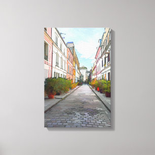 Impressão Em Tela Casas coloridas em Rue Cremieux - Paris