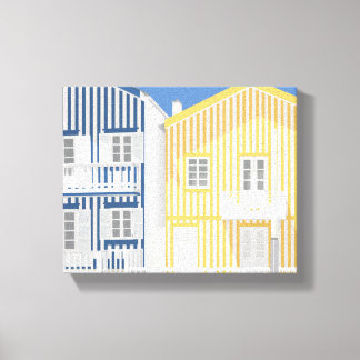 Impressão Em Tela Casas de Costa Nova Beach #2