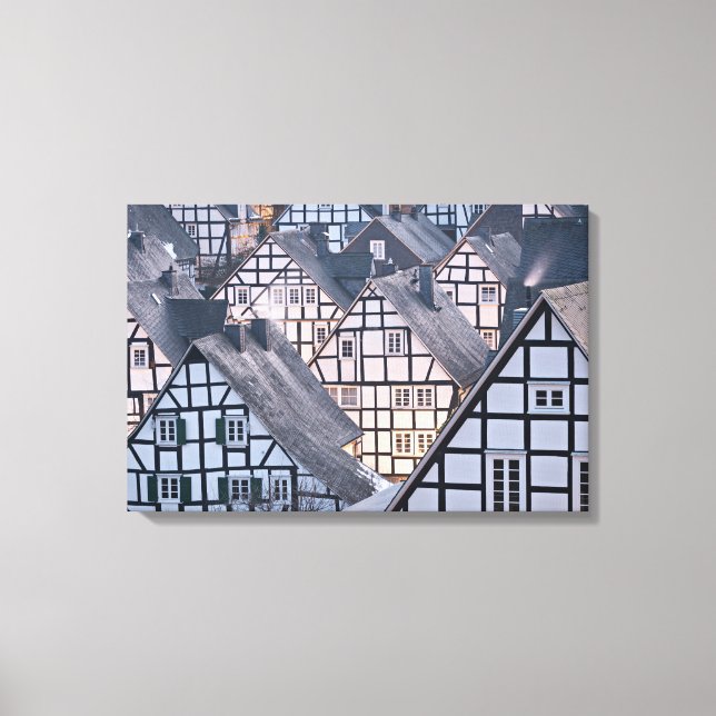 Impressão Em Tela Casas de meia-madeira em Freudenberg, Alemanha (Frente)