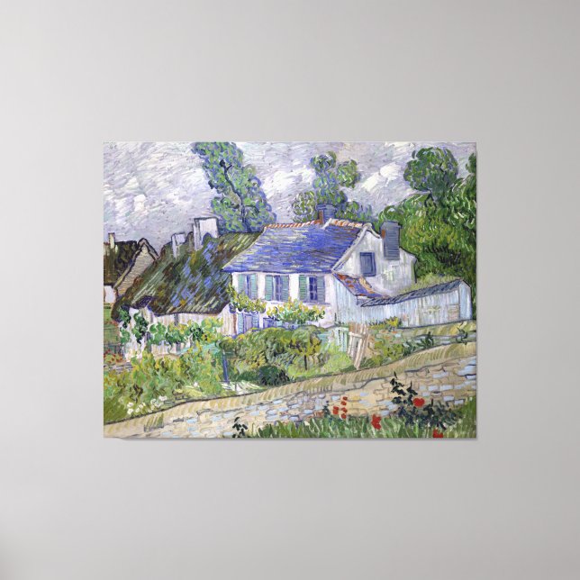 Impressão Em Tela Casas de Vincent van Gogh em Auvers (Frente)