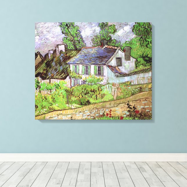 Impressão Em Tela Casas em Auvers por Vincent van Gogh (Insitu(piso de madeira))