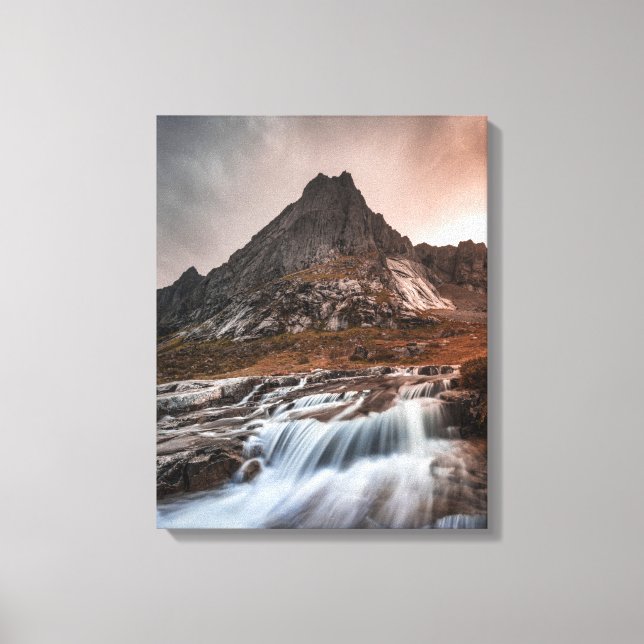 Impressão Em Tela Cascata das Ilhas Lofoten (Frente)