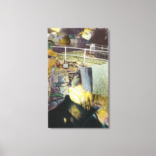 Impressão Em Tela Cascata dourada e opinião natural da ponte