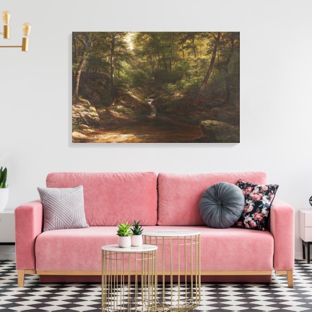 Impressão Em Tela Cascata na Floresta - George Hetzel (Insitu(Sala de estar))