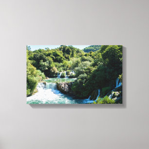 Impressão Em Tela Cascata no Parque Nacional de Krka - Dalmácia, Cr