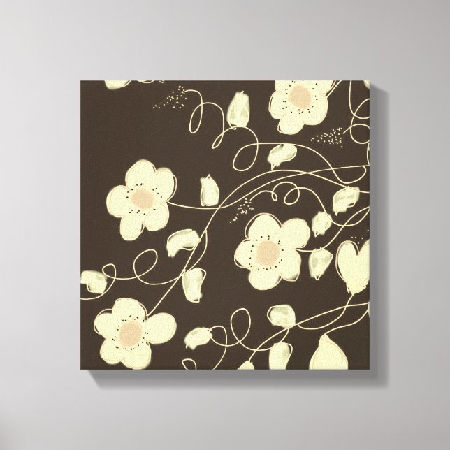 Impressão Em Tela Castanho Escuro E Creme (Frente)