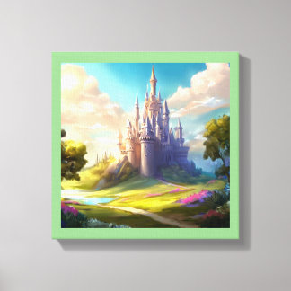 Impressão Em Tela Castelo de Fantasia Paisagem Feliz 2