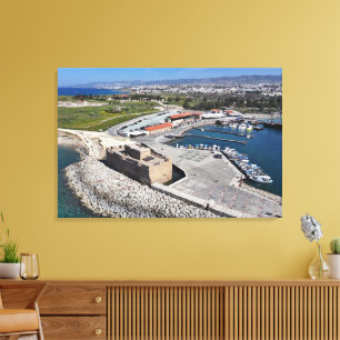 Impressão Em Tela Castelo de Paphos e Porto com farol