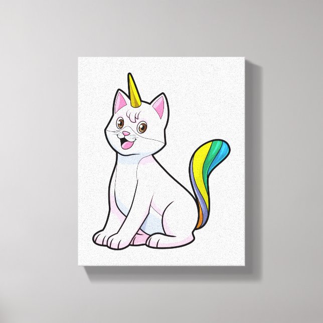 Impressão Em Tela Cat Unicorn (Frente)