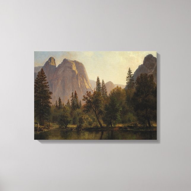 Impressão Em Tela Catedral de Bierstadt Rocks Yosemite Pintura (Frente)