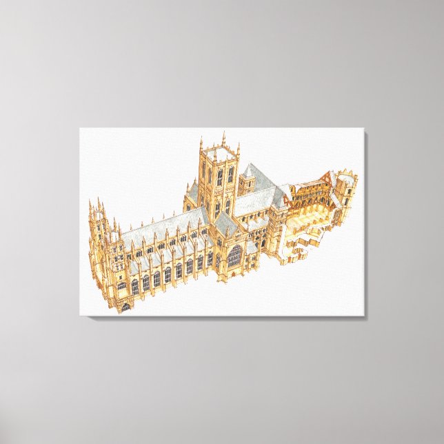 Impressão Em Tela Catedral de Cantuária. Grã-Bretanha excelente (Frente)