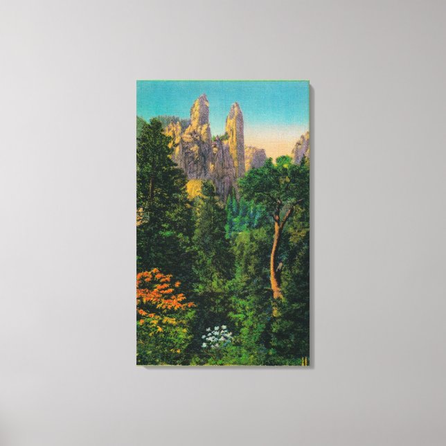 Impressão Em Tela Catedral de Espires e Vale de Yosemite (Frente)