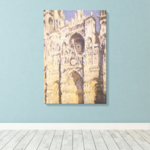 Impressão Em Tela Catedral de Rouen, Harmonia Azul Ouro por Claude M