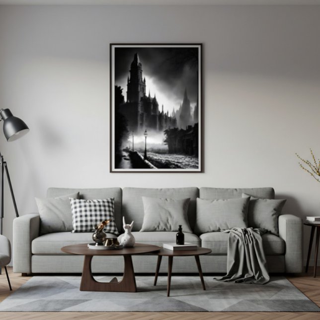 Impressão Em Tela Catedral Escura: Mistérios no Nevoeiro (Criador carregado)
