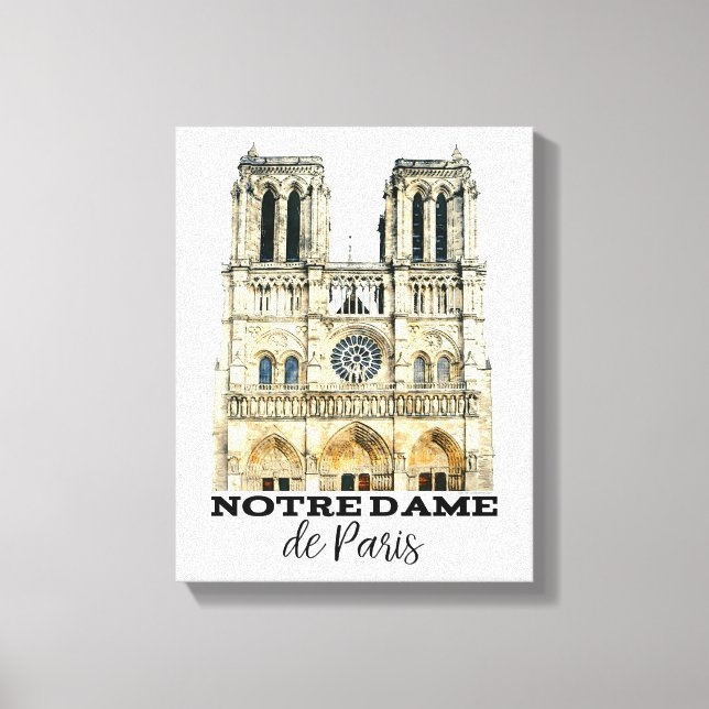 Impressão Em Tela Catedral francesa Notre-Dame de Paris Souvenir (Frente)