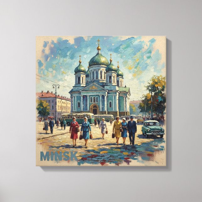 Impressão Em Tela Catedral Ortodoxa Minsk Belarus Tela Urbana (Frente)