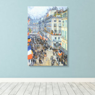 Impressão Em Tela Catorze de Julho, Rue Daunou de Childe Hassam