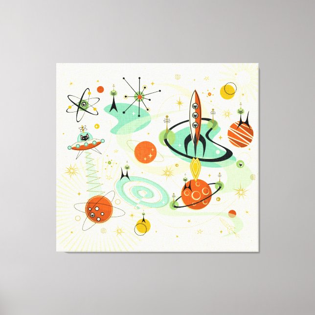 Impressão Em Tela Cats do Espaço Atômica ©studioxtine (Frente)