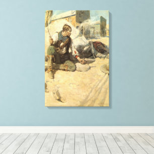 Impressão Em Tela Caubóis Western Vintage, Hopalong por NC Wyeth