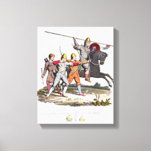 Impressão Em Tela Cavaleiro e arqueiros normandos, 1066, 'do braço