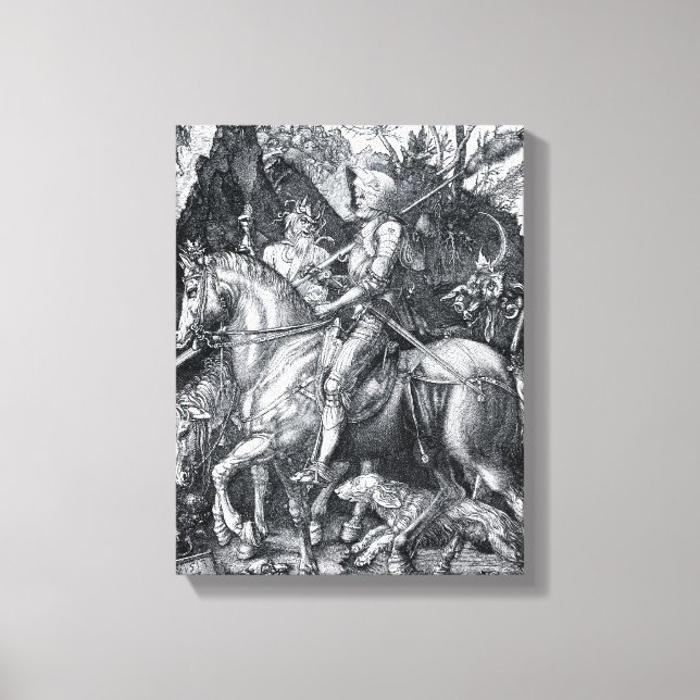 Impressão Em Tela Cavaleiro, Morte e Diabo - Albrecht Dürer (Frente)