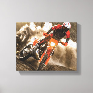 Impressão Em Tela Cavaleiro Motocross
