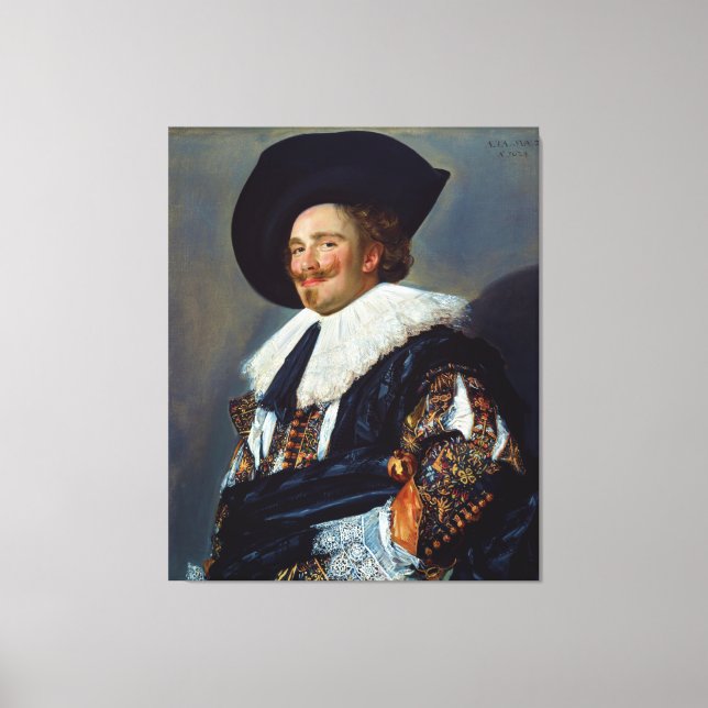 Impressão Em Tela Cavaleiro Rindo de Frans Hals (1624) (Frente)