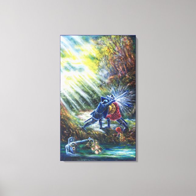 Impressão Em Tela Cavaleiros de Luta ROSA, Dinheiro e Diabo ESQUECID (Frente)