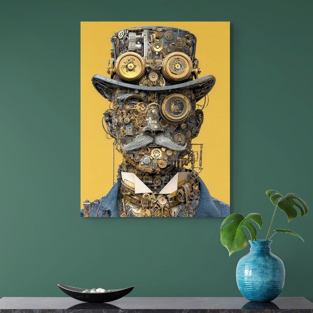 Impressão Em Tela Cavalheiro Mecânico Steampunk (Criador carregado)