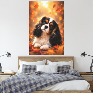 Impressão Em Tela Cavalier King Charles Spaniel de Outono – Fofura d
