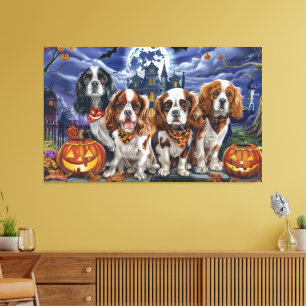 Impressão Em Tela Cavalier King Charles Spaniel Halloween Spooky