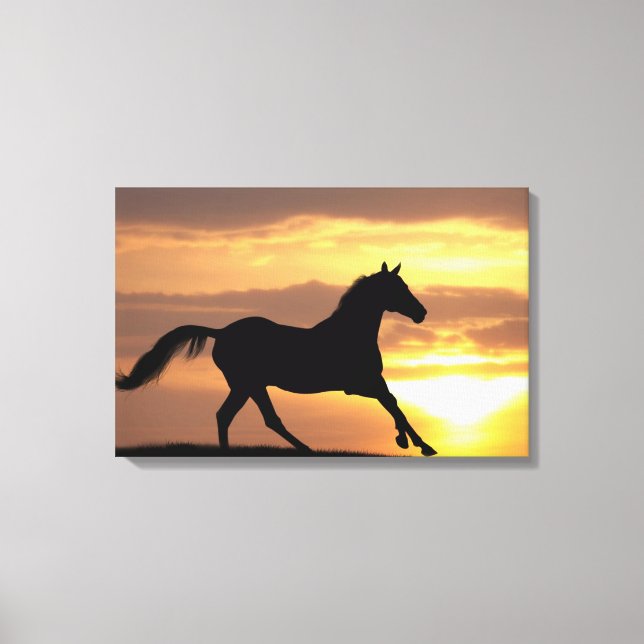 Impressão Em Tela Cavalo Ao Sol (Frente)