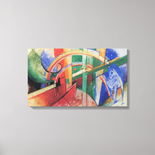 Impressão Em Tela Cavalo azul com o arco-íris por Franz Marc