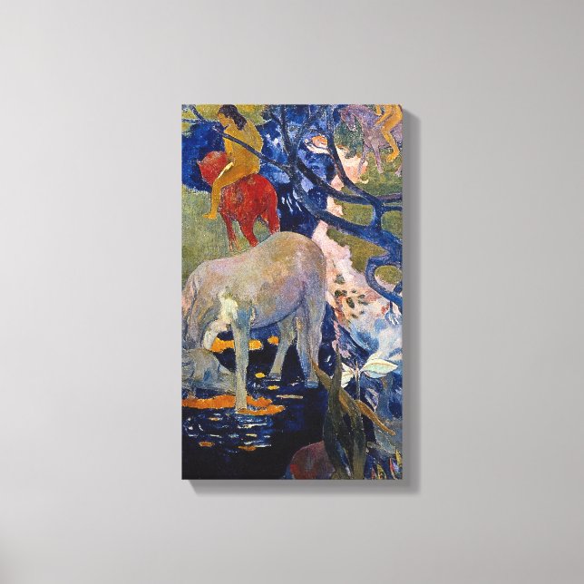 Impressão Em Tela Cavalo Branco de Paul Gauguin, Arte Fina Antiga (Frente)