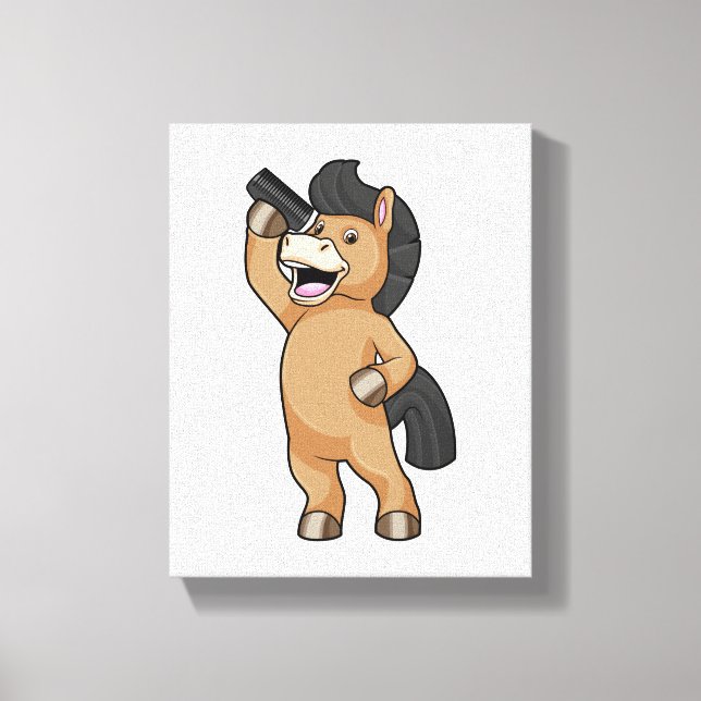 Impressão Em Tela Cavalo com cabeleireiro com Comb (Frente)