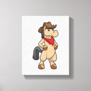 Impressão Em Tela Cavalo como Cowboy