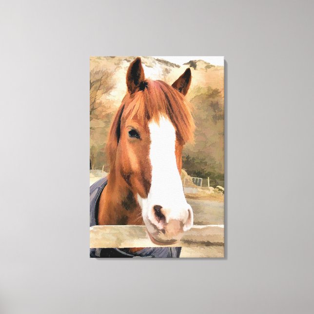 IMPRESSÃO EM TELA CAVALO DE CHESTNUT (Frente)