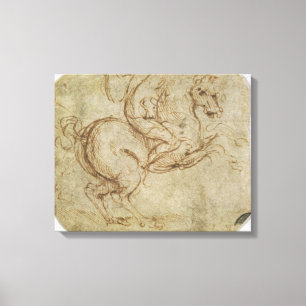 Impressão Em Tela Cavalo e Cavalier (caneta e tinta no papel)