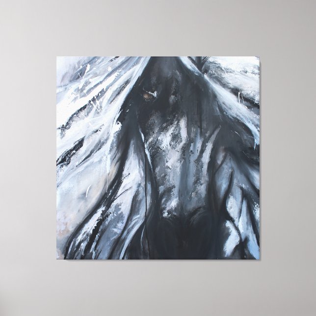 Impressão Em Tela cavalo escuro (Frente)