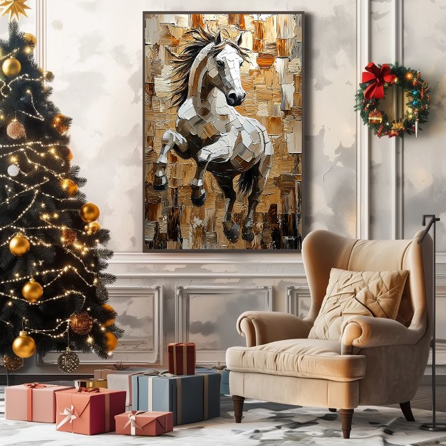 Impressão Em Tela Cavalo Galopante em Imparidades Dinâmicas da Arte (Criador carregado)