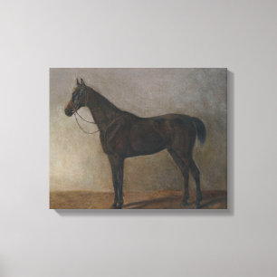 Impressão Em Tela Cavalo Marrom escuro (Arte Animal Vintage)