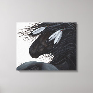 Impressão Em Tela Cavalo Negro Majestoso Frísia por BiHrle