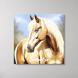 Impressão Em Tela Cavalo Palomino Bonito