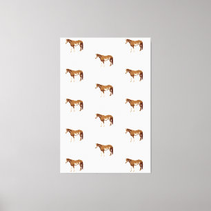 Impressão Em Tela Cavalo Pintado Americano Aquarela Equestre